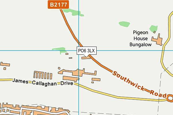 PO6 3LX map - OS VectorMap District (Ordnance Survey)