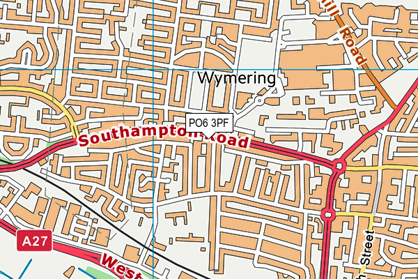 PO6 3PF map - OS VectorMap District (Ordnance Survey)