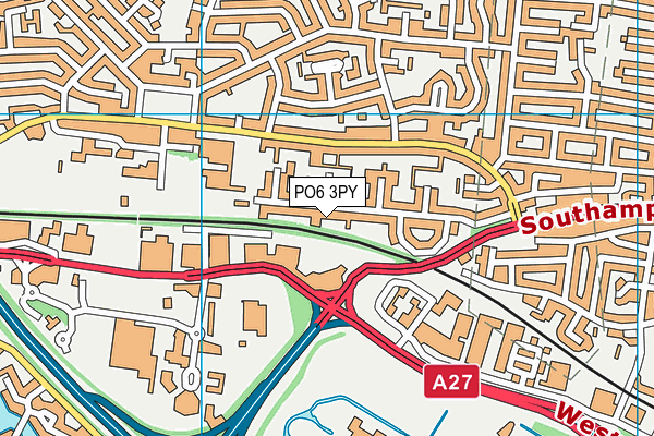 PO6 3PY map - OS VectorMap District (Ordnance Survey)