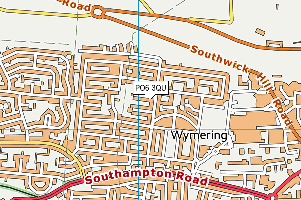 PO6 3QU map - OS VectorMap District (Ordnance Survey)