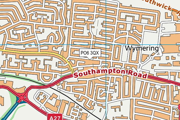 PO6 3QX map - OS VectorMap District (Ordnance Survey)