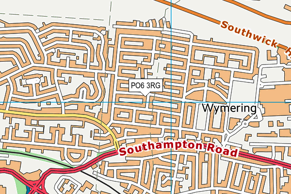 PO6 3RG map - OS VectorMap District (Ordnance Survey)