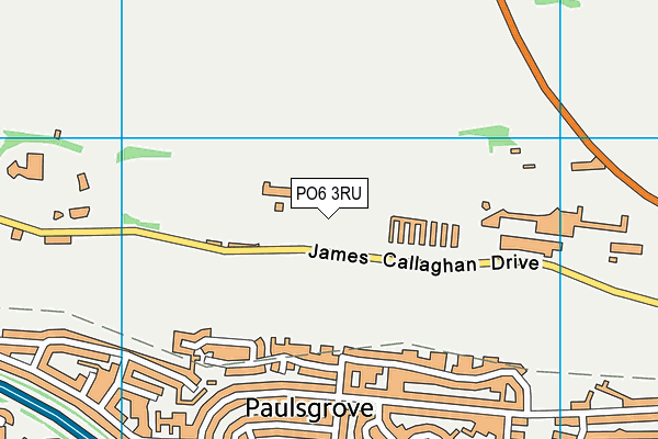 PO6 3RU map - OS VectorMap District (Ordnance Survey)