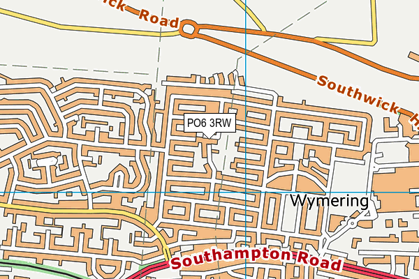 PO6 3RW map - OS VectorMap District (Ordnance Survey)