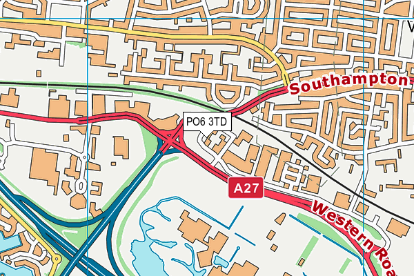 PO6 3TD map - OS VectorMap District (Ordnance Survey)