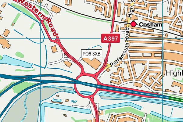 PO6 3XB map - OS VectorMap District (Ordnance Survey)