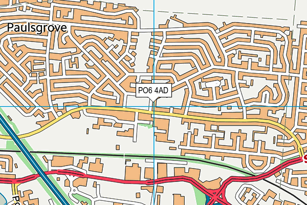 PO6 4AD map - OS VectorMap District (Ordnance Survey)