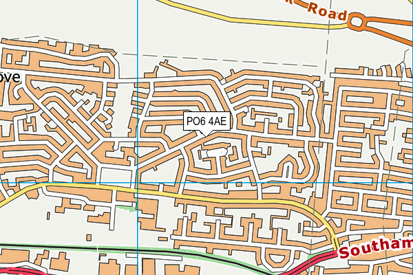 PO6 4AE map - OS VectorMap District (Ordnance Survey)