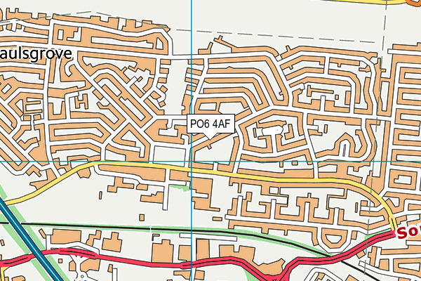 PO6 4AF map - OS VectorMap District (Ordnance Survey)