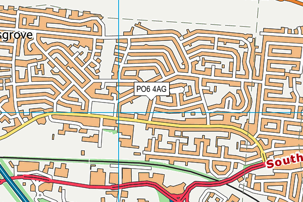 PO6 4AG map - OS VectorMap District (Ordnance Survey)