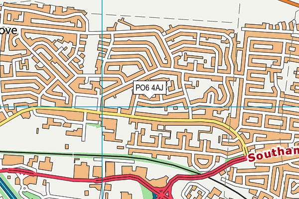 PO6 4AJ map - OS VectorMap District (Ordnance Survey)