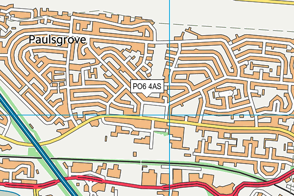 PO6 4AS map - OS VectorMap District (Ordnance Survey)