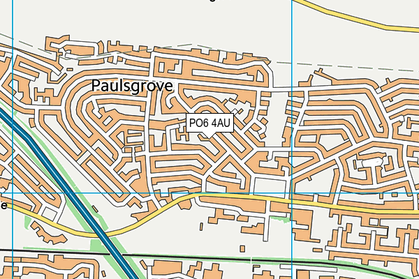 PO6 4AU map - OS VectorMap District (Ordnance Survey)