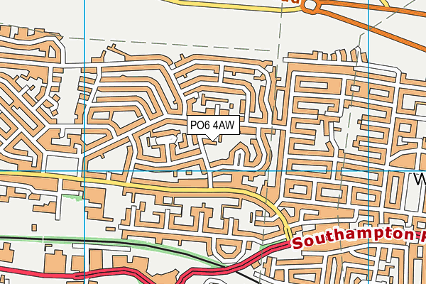 PO6 4AW map - OS VectorMap District (Ordnance Survey)