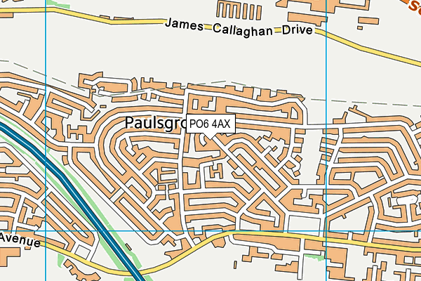 PO6 4AX map - OS VectorMap District (Ordnance Survey)