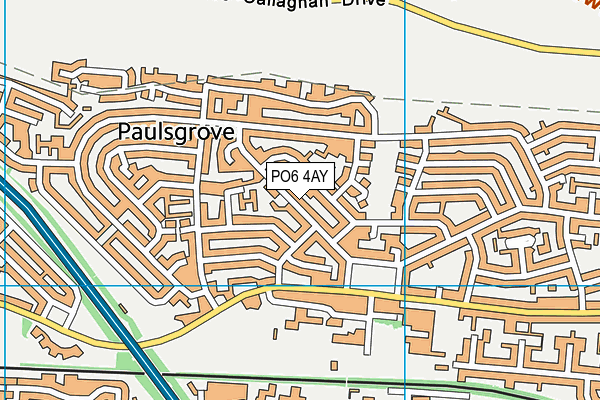 PO6 4AY map - OS VectorMap District (Ordnance Survey)