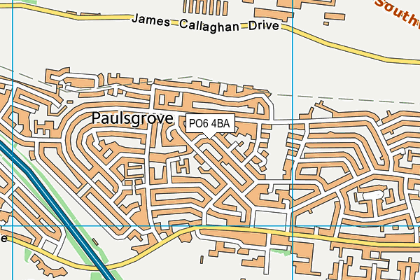 PO6 4BA map - OS VectorMap District (Ordnance Survey)