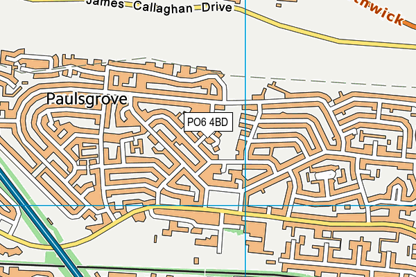 PO6 4BD map - OS VectorMap District (Ordnance Survey)