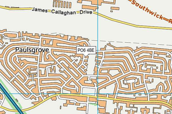 PO6 4BE map - OS VectorMap District (Ordnance Survey)