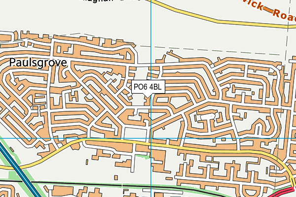 PO6 4BL map - OS VectorMap District (Ordnance Survey)