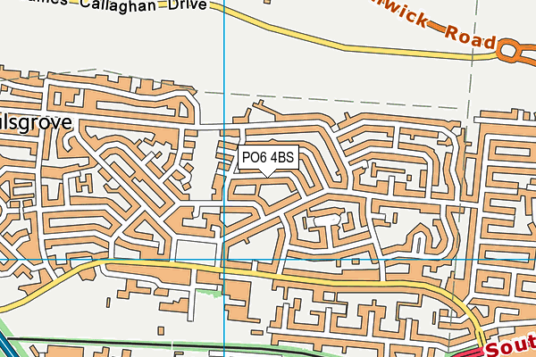 PO6 4BS map - OS VectorMap District (Ordnance Survey)