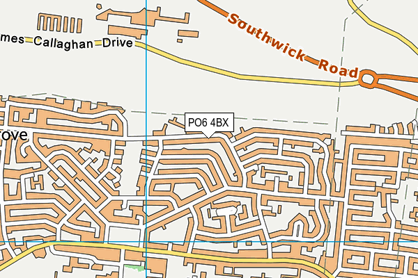 PO6 4BX map - OS VectorMap District (Ordnance Survey)