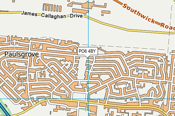 PO6 4BY map - OS VectorMap District (Ordnance Survey)