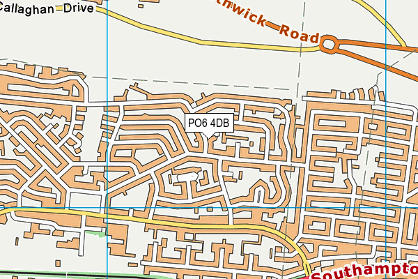 PO6 4DB map - OS VectorMap District (Ordnance Survey)