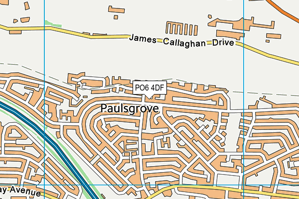 PO6 4DF map - OS VectorMap District (Ordnance Survey)