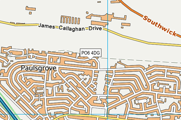 PO6 4DG map - OS VectorMap District (Ordnance Survey)