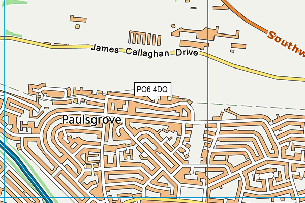 PO6 4DQ map - OS VectorMap District (Ordnance Survey)