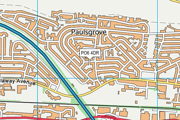 PO6 4DR map - OS VectorMap District (Ordnance Survey)