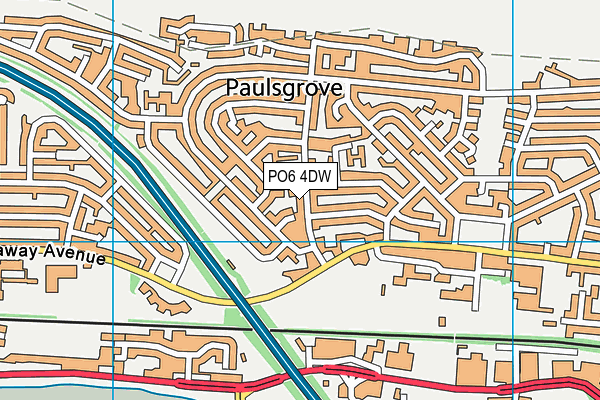 PO6 4DW map - OS VectorMap District (Ordnance Survey)