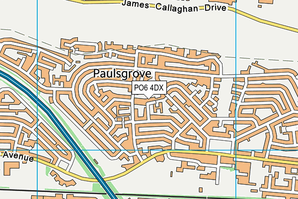 PO6 4DX map - OS VectorMap District (Ordnance Survey)