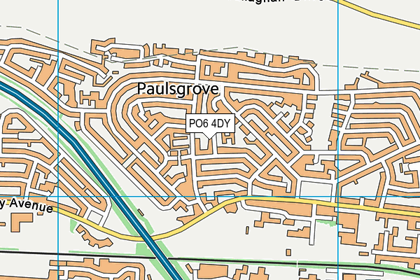 PO6 4DY map - OS VectorMap District (Ordnance Survey)