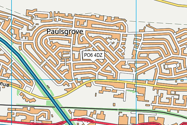 PO6 4DZ map - OS VectorMap District (Ordnance Survey)