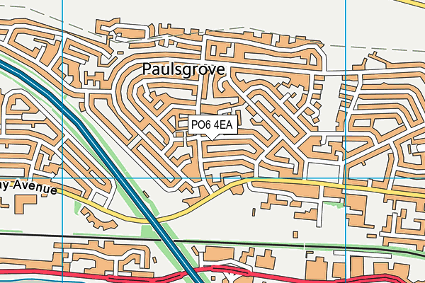 PO6 4EA map - OS VectorMap District (Ordnance Survey)