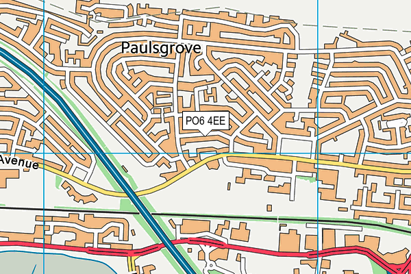 PO6 4EE map - OS VectorMap District (Ordnance Survey)