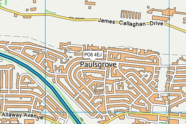 PO6 4EJ map - OS VectorMap District (Ordnance Survey)