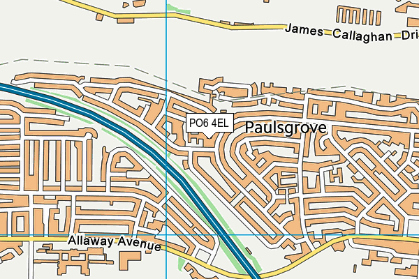 PO6 4EL map - OS VectorMap District (Ordnance Survey)