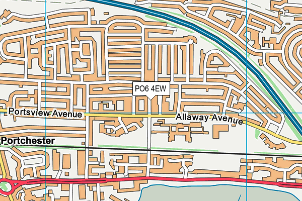 PO6 4EW map - OS VectorMap District (Ordnance Survey)