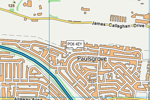 PO6 4EY map - OS VectorMap District (Ordnance Survey)