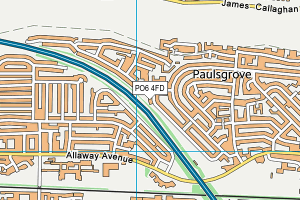 PO6 4FD map - OS VectorMap District (Ordnance Survey)