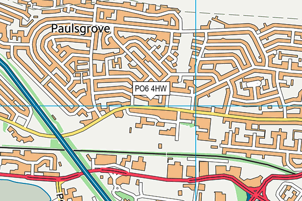 PO6 4HW map - OS VectorMap District (Ordnance Survey)