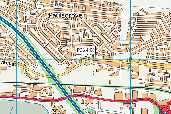 PO6 4HX map - OS VectorMap District (Ordnance Survey)