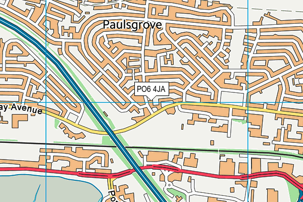 PO6 4JA map - OS VectorMap District (Ordnance Survey)