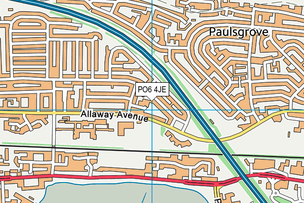 PO6 4JE map - OS VectorMap District (Ordnance Survey)