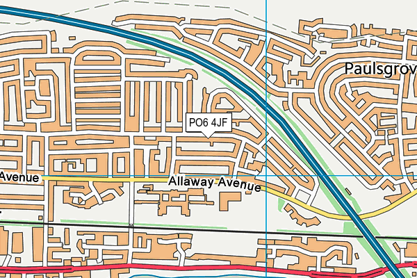 PO6 4JF map - OS VectorMap District (Ordnance Survey)