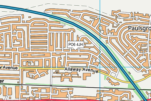 PO6 4JH map - OS VectorMap District (Ordnance Survey)