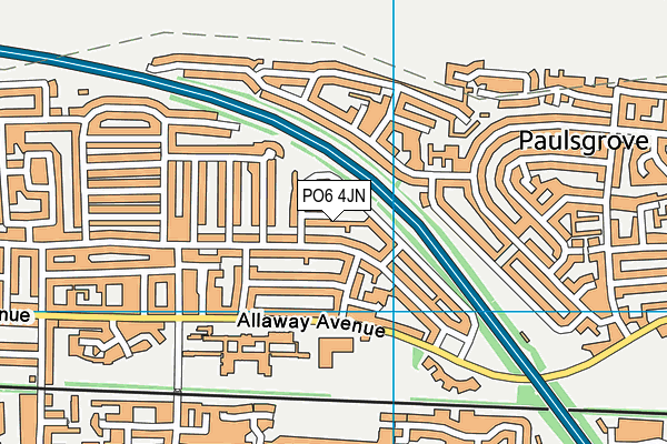 PO6 4JN map - OS VectorMap District (Ordnance Survey)